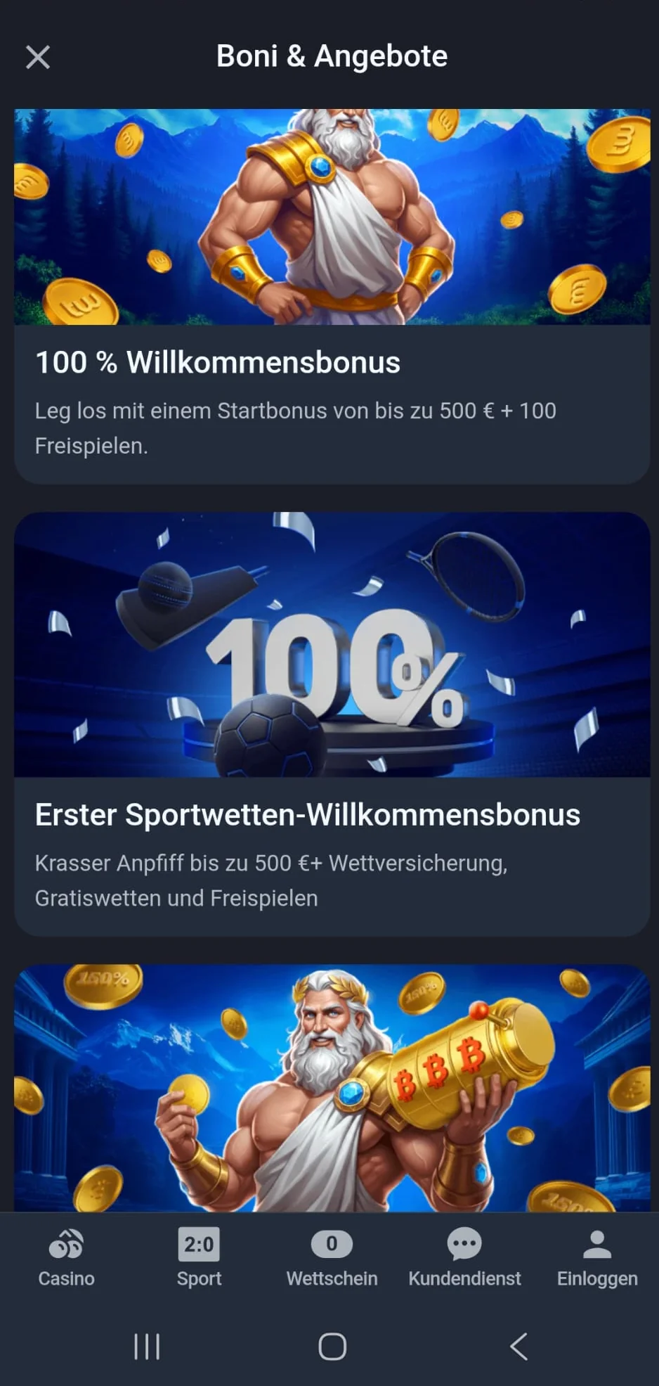 Willkommensboni in der Twin Casino App im Überblick
